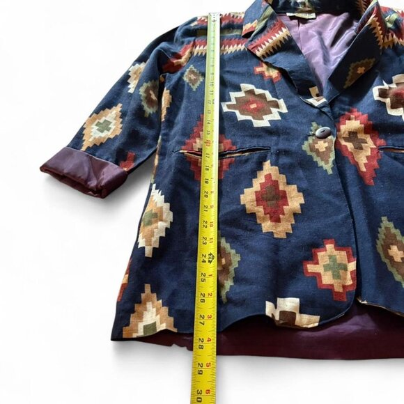 Vintage Southwestern Aztec Blazer |Fall Statement Jacket - Picture 7 of 7